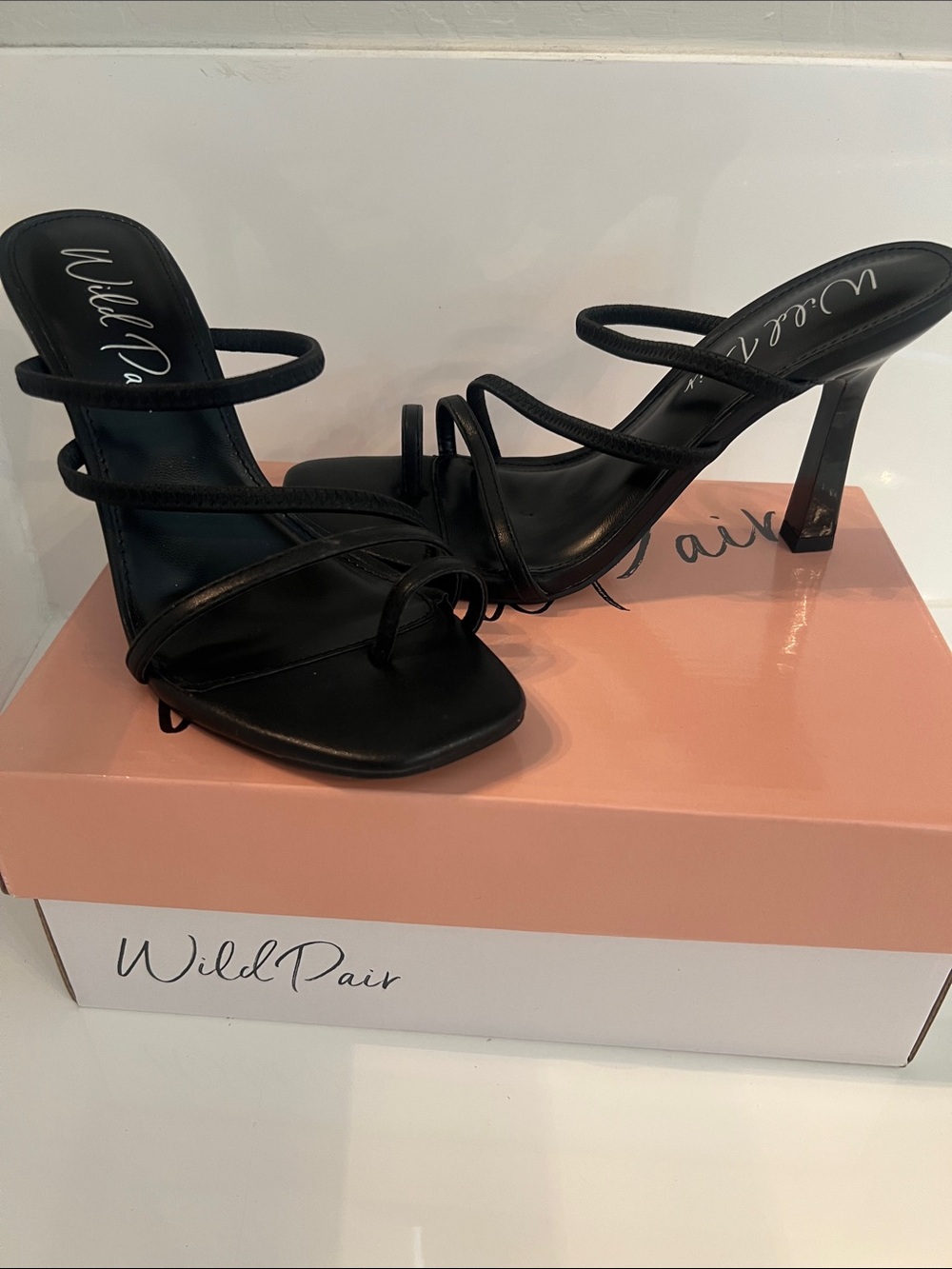 Wild Pair Black Strappy Sandals